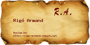 Rigó Armand névjegykártya
